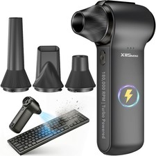 Compressed Air Duster, 180000RPM Rechargeable Cordless Electric Matte Black