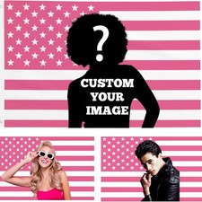 Custom Pink America Flag Personalized Flags Design Your Image Funny TapestryFlag