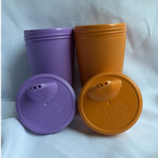 Re-Play Sippy Cups Purple Orange Dishwasher Safe Standard Sippy Spout Lid