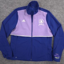 Adidas Boston Marathon 2022 Own The Run Jacket Womens L Blue Lavender Running