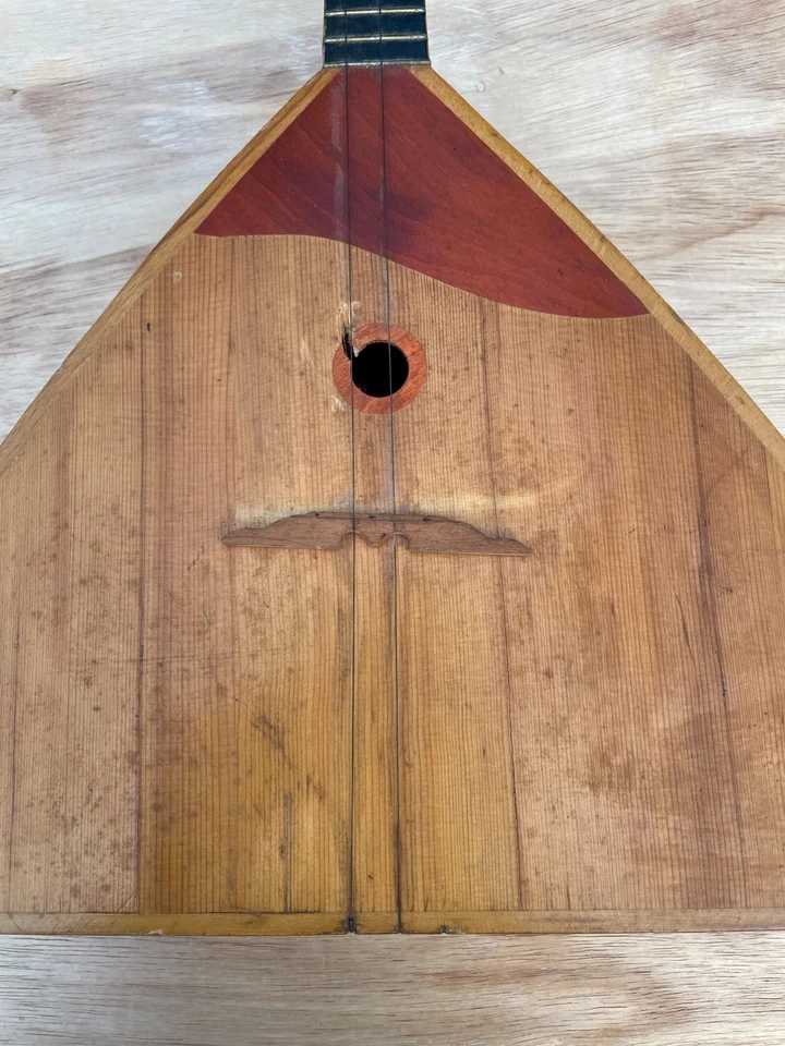 VINTAGE BALALAIKA Russian 3-String Musical Instrument Soviet MADE USSR MANDOLIN - Image 2 of 4
