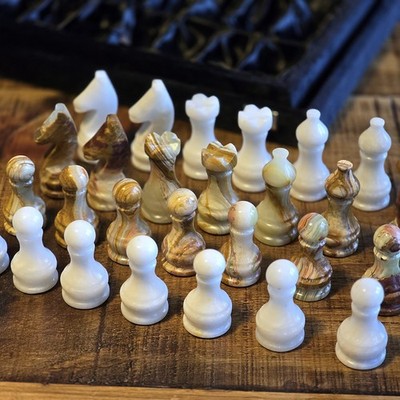 Luxus Marmor Schach Ersatzfiguren - Naturstein, gewichtet, handgeschnitzt