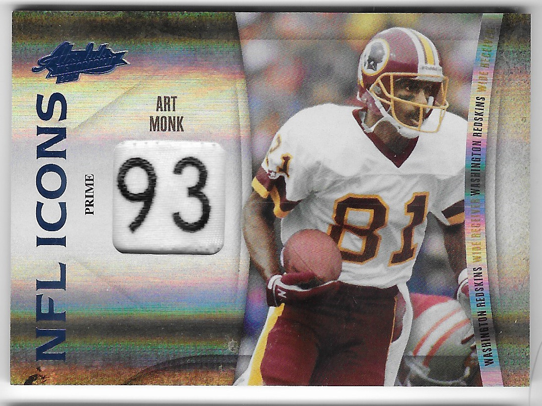 ART MONK 2012 PANINI ABSOLUTE GAME-WORN TAG PATCH CARD #3/14!