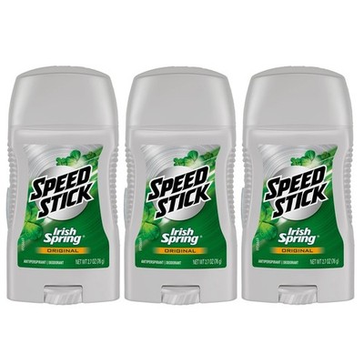 Speed Stick Deodorant Irish Spring Original 24HR Protection 3oz (Lot of 3)