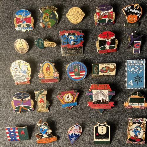 Atlanta 1996 Olympic Games Lapel Pins - Huge Lot of 25 - Great Traders!!!