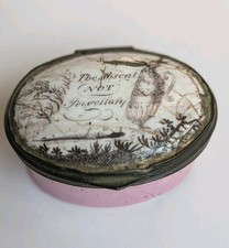 Antique 18th century English Bilston or Battersea enamel patch box 