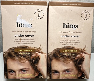 2x-hims Hair Color & Conditioner Under Cover Semi-Permanent, Light Brown
