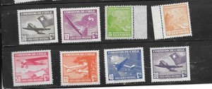 CHILE AIRMAIL AIR MAIL  1931-55 MNH MINT XF OLD PICTORIAL STAMP SET LOT