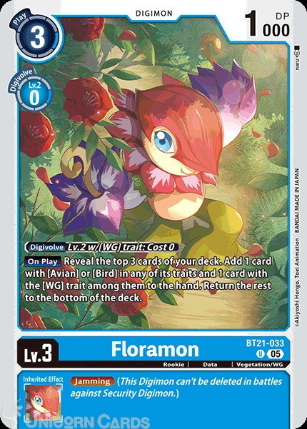 BT21-033 Floramon : Uncommon Digimon Card : BT21: Booster World Convergence