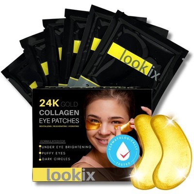 Lookix Revitalize Your Skin with 24K Gold Eye Mask 15 Count (Pack of 1), 