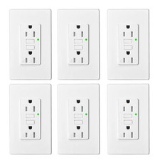 15A/125V GFCI Outlets GFI Receptacles LED Indicator Commercial Grade Non-TR 6PCS