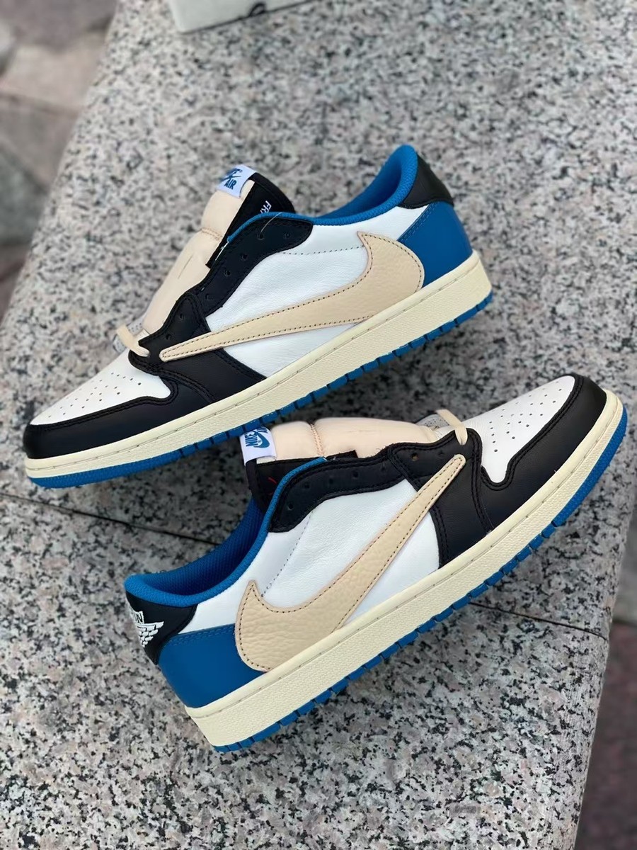 Size 12 - Jordan 1 Retro x Fragment Design x Travis Scott Low Blue