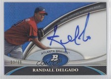 2011 Bowman Platinum Prospect Blue Refractor 53/99 Randall Delgado Auto 0g7