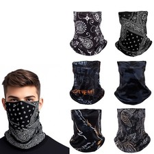 6 Pack UV Protection Neck Gaiter Face Mask Scarf Windproof Neck Bandana Cover US