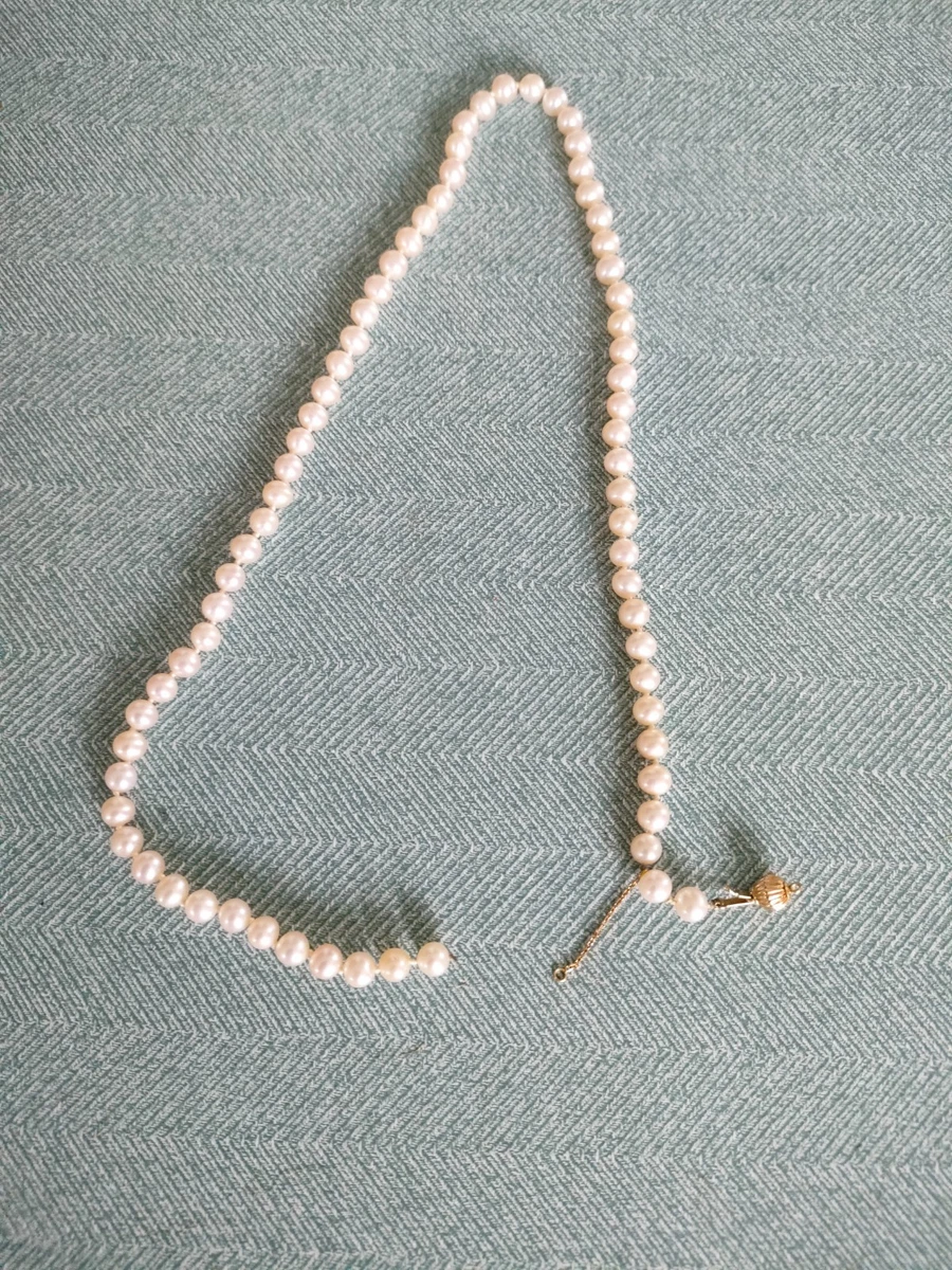 Fermoir De Collier Vintage Argenté – Métal Allié Avec Perle – Pour Création De Bijoux
