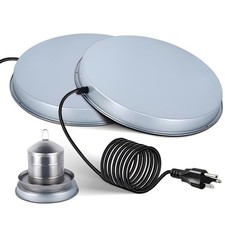 2Pack Chicken Water Heater for Winter  Heated Poultry Waterer Base,with Thermo...