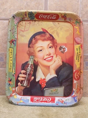 Coca-Cola Vintage Metal Serving Tray 12x10 Inch Have a Coke Design