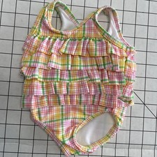 Absorba Baby Girl Swimsuit Size 3-6 Months Pink Green Yellow