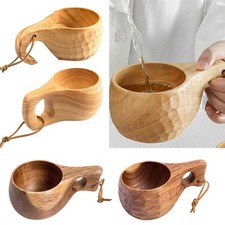 Trinkbecher aus Holz im einfachen Stil, Tee, Kaffee, Milch, Weinbecher für