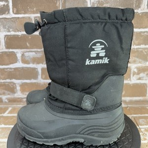 Kamik Rocket Waterproof Winter Lined Snow Boots Black Boys Youth Size 2