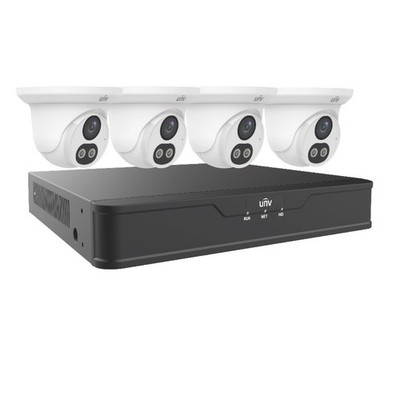 Uniview EK-S31P4DLT44T1 4-Channel 8MP NVR with 1TB HDD & Four 4MP Turret Cameras