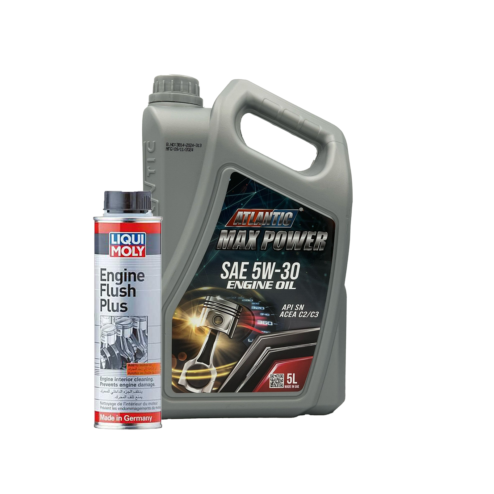 5w30 Fully Synthetic Engine Oil API SN Acea C2/C3 Dexos 2 5L + Engine Flush