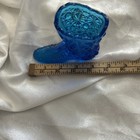 Fenton Blue Glass Boot Daisy & Button Vintage Great Collectable 4.25" x 4.5"  — photo 7