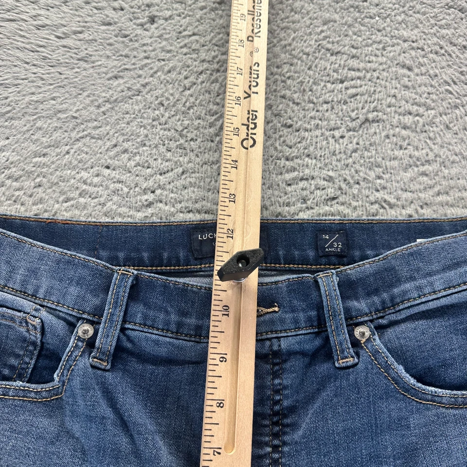 Lucky Brand Ava Jeans Women's 14 Blue Denim Cotton Ankle Mid Rise Skinny Faded - Image 3 of 4