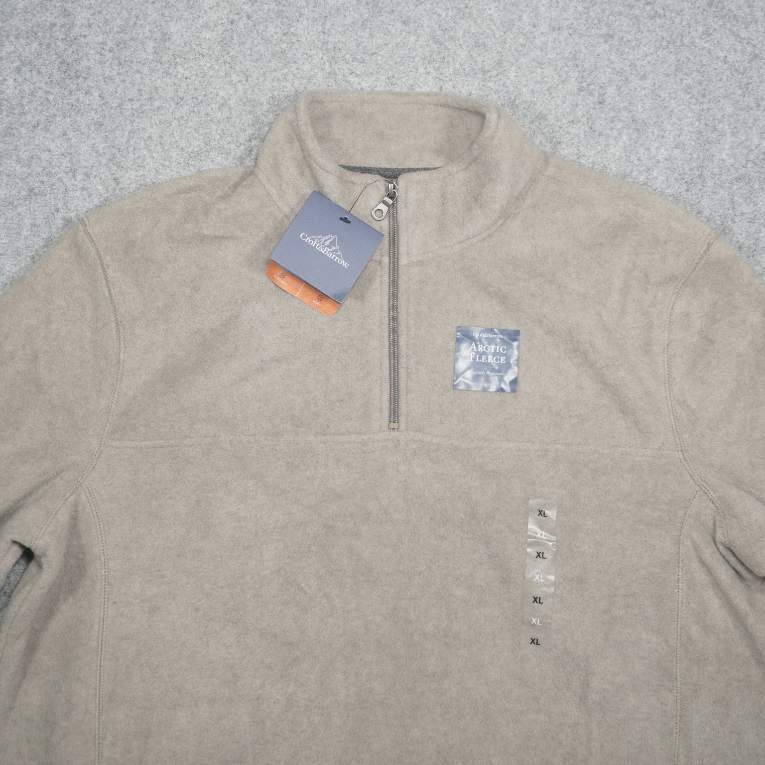 Croft & Barrow Men's XL Mocha Arctic Fleece Quarter Zip Pullover Warm NWT - second product detail image