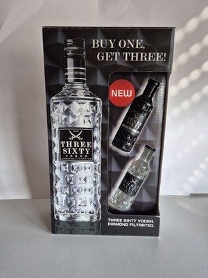 Three Sixty Vodka Geschenkset ''Buy One Get Three'' Neu Ungeöffnet 