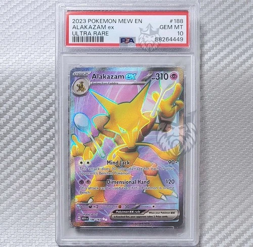 Alakazam ex PSA 10 Gem Mint 📈 2023 Pokemon SV 151 MEW EN 188/165 UR Ultra Rare