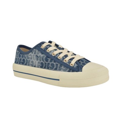 Women's Carey Jacquard Logo Lace-Up Sneakers Blue Denim Logo