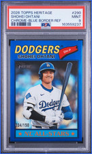 2026 Topps Heritage Shohei Ohtani Chrome Blue Border Refractor /150 PSA 9 #290