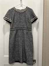 Tory Burch Navy and White Tweed Short-Sleeve Dress Size 14