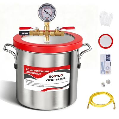 #ad #ad 2 Gallon Vacuum Chamber 201 Stainless Steel Degassing Chamber with Acrylic L... $97.63