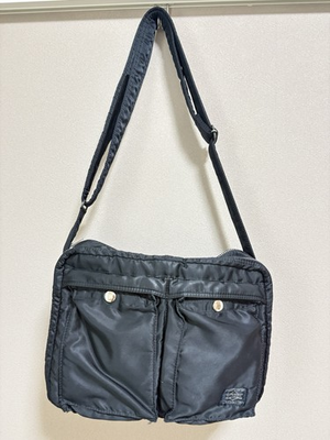 #ad PORTER Yoshida Tanker 2Layer Shoulder CrossbodyBag Black Size L Japan Authentic $109.99