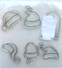 Never Used 6 Pc "Santa Hats " Clear Rubber Stamp Set Unbranded