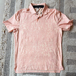 Nike Golf Dri FIT Standard Fit Digital Print Polo Shirt Pink/White Men’s M