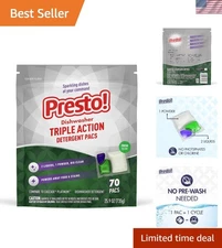Amazon Brand Triple Action Dishwasher Pacs - 70 Count, Fresh Scent & Anti-spo...