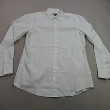 Hugo Boss Shirt Mens 41 Long Sleeve Button Up Slim Fit Easy Iron Casual White