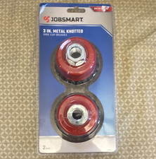 JobSmart 3 in Knotted Steel Wire Cup Brushes 2-Pack 5/8 in-11 Threaded