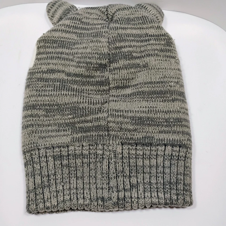 ¿Oso Mountain Warehouse? Máscara Invierno Sombrero Gris Niño Tejido Polar Forrado Orejas Cara Foto 3 de 4