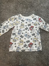 Long Sleeve Boys, Paw Patrol Shirt, Chase/Rubble/Marshall, White, Size 4T