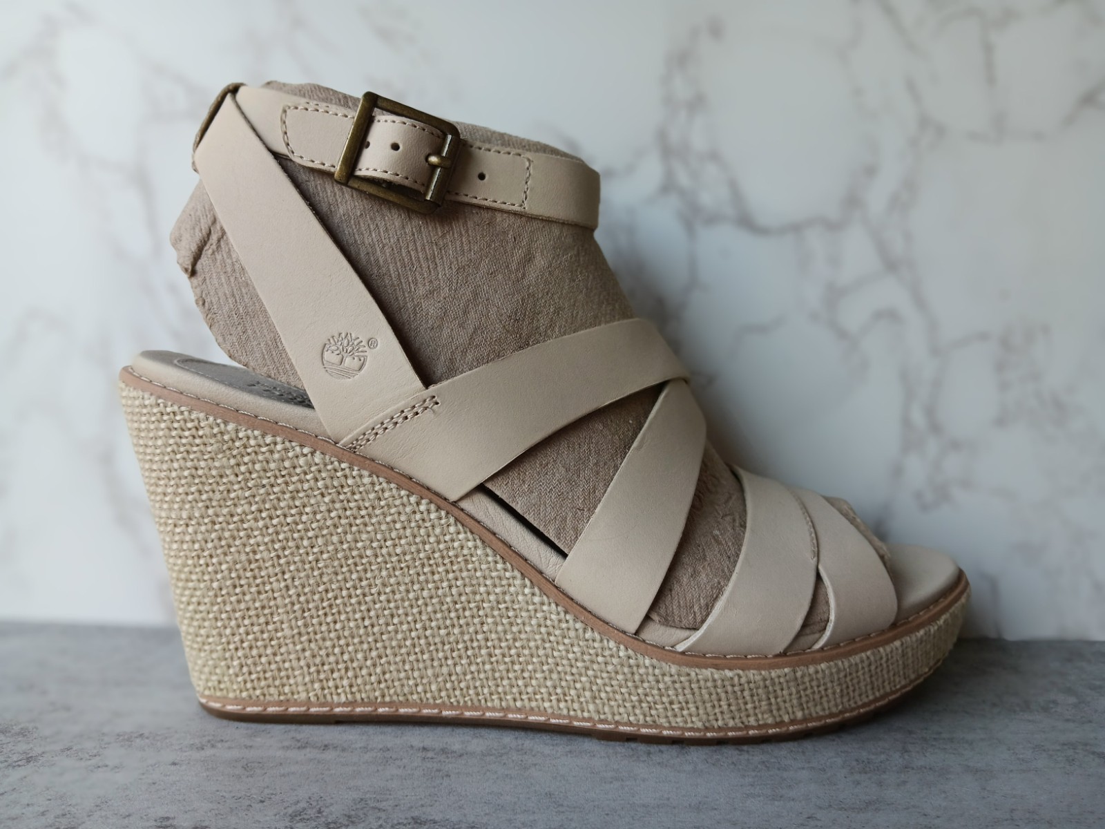 Timberland Women's Earthkeepers Danforth Strap Sandal Beige 3950R