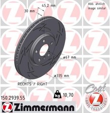 1x Bremsscheibe BLACK Z ZIMMERMANN 150.2939.55 für BMW X1 U11 sDrive Mild Hybrid
