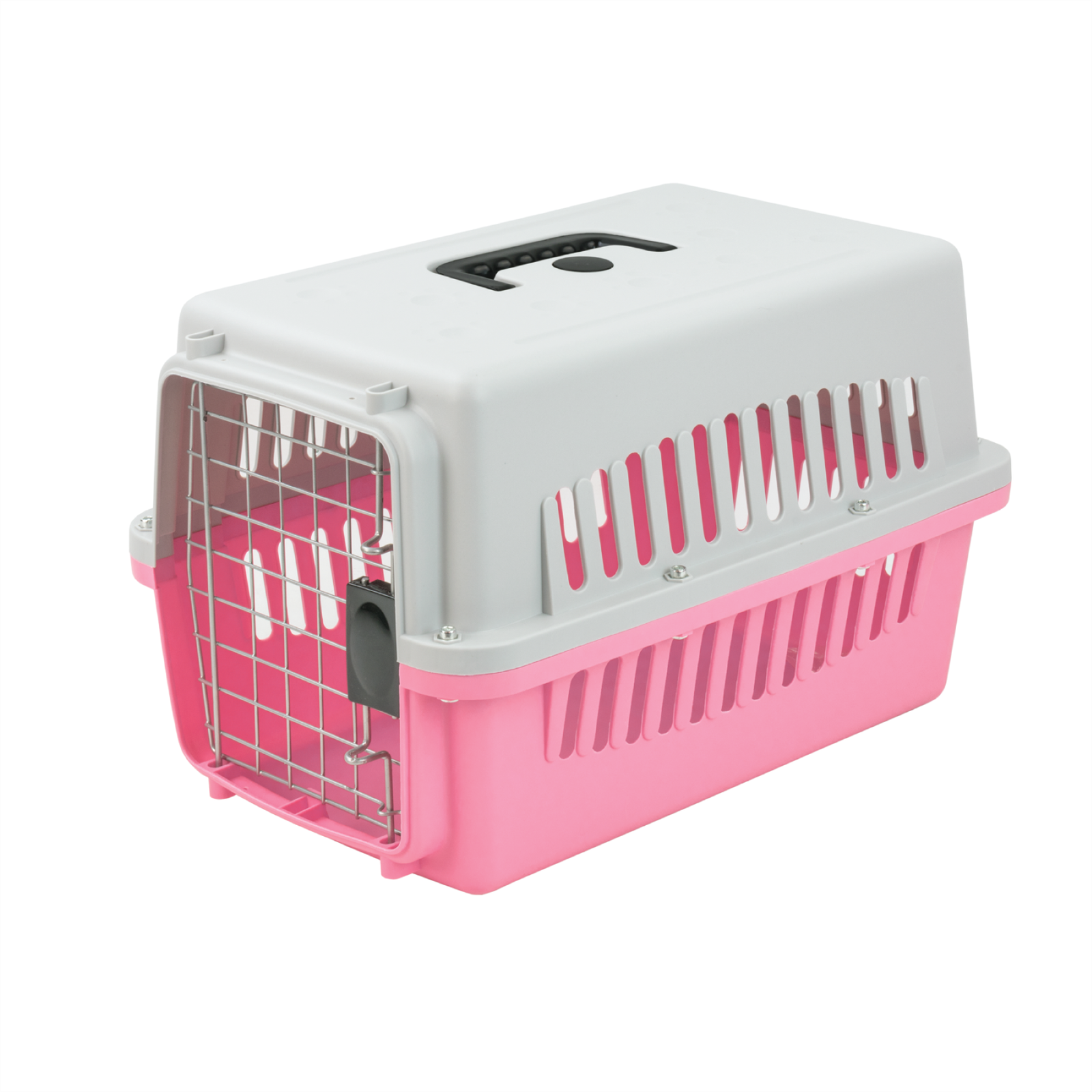 KCT SMALL PINK PLASTIC PET CARRIER CAT DOG PORTABLE CARRY CRATE TRAVEL CASE