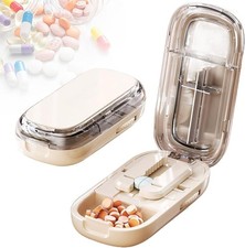 Pills Cutters, 1/2 1/4 Pill Cutters Splitter, 2 in 1 Adjustable Pills Splitter