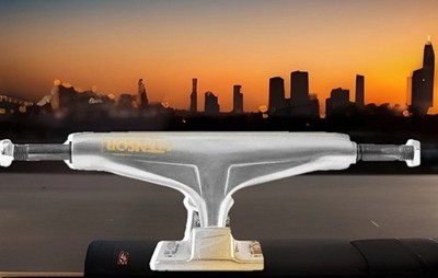 Tensor Skateboard Trucks Aluminum Stencil Mirror Raw Gold Fade 5.5 (8.25'') Pair