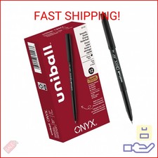 uniball Onyx Rollerball Pens, Fine Point 0.7mm , Black, 12 Pack