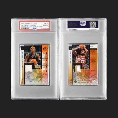 2006 UD Reflections Carmelo Anthony Lebron James Mirror Images Worn Patch Psa 8